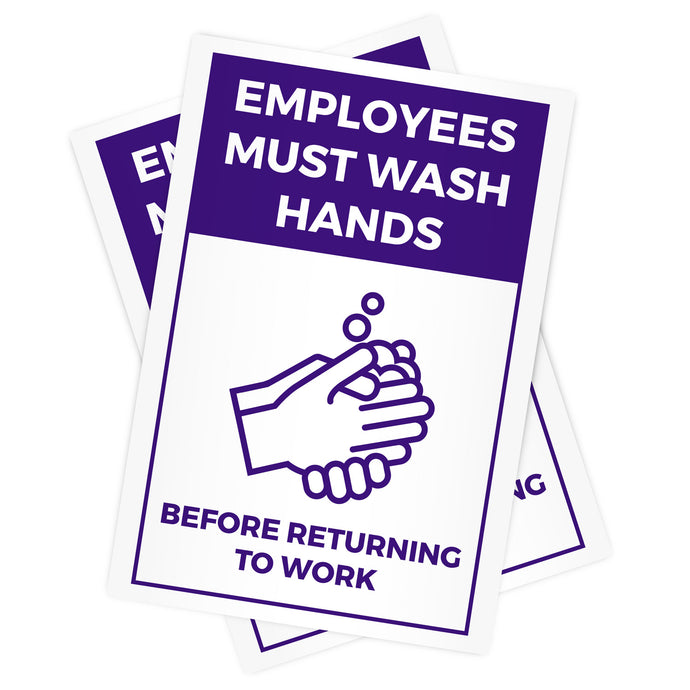 Wash Hands Reusable Business Signs (2 Sheets)