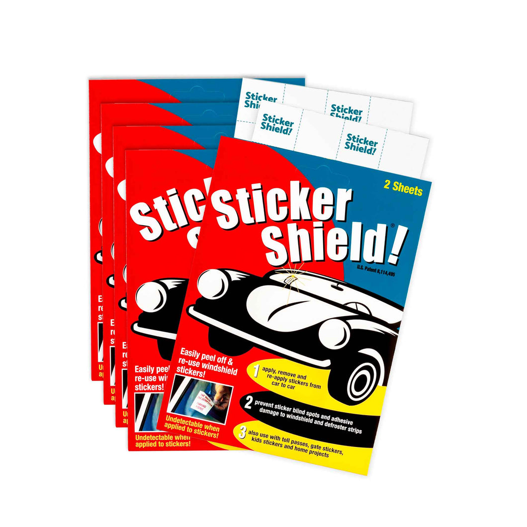 Sticker shield 5 pack includes ten 4 X 6-inch sheets of sticker shield.